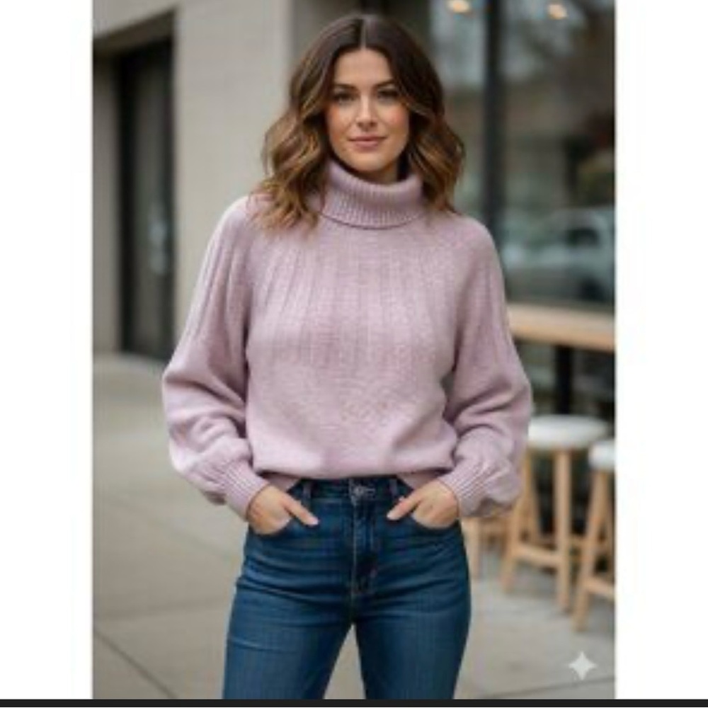 Pomander Place Tuckernuck Soft Lilac Turtleneck Sweater